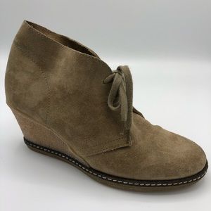 J.Crew MacAlister Tan Wedge Suede Booties